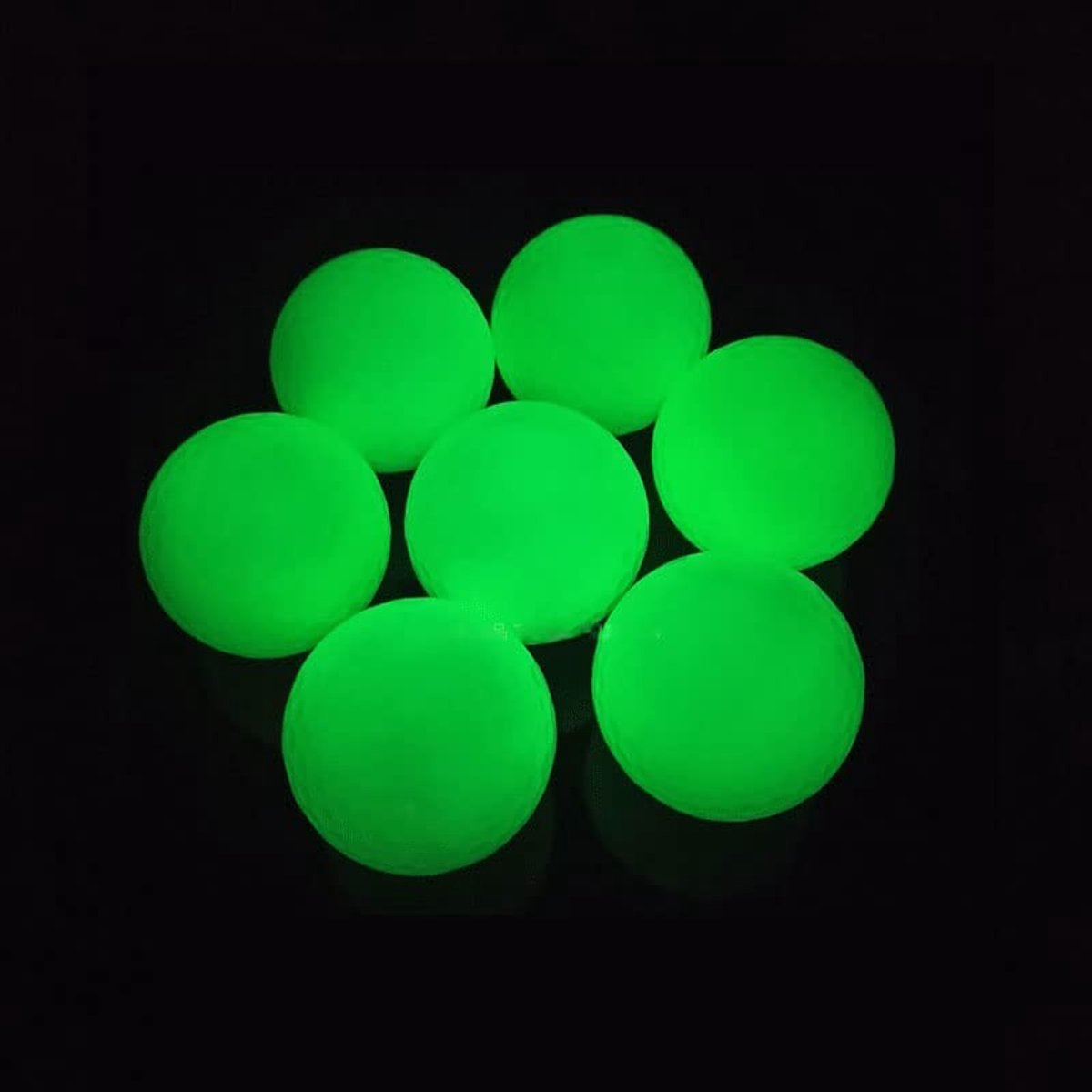 Dailygoods- Golfballen Glow in the Dark - 12 stuks - 2-laags design - Synthetisch rubber - Herbruikbaar - Nachtgebruik - Lichtgevende Golfballen
