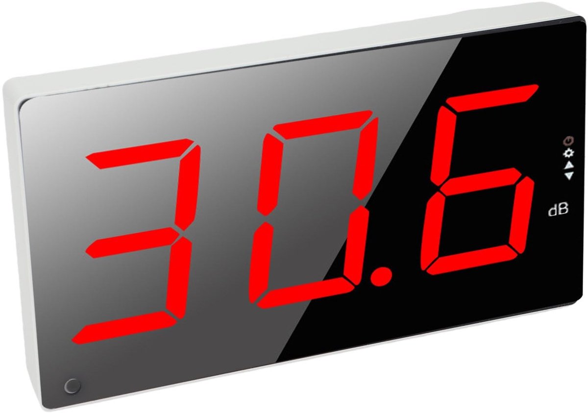 Dailygoods- Geluidsniveaumeter 3,0 Inch HD Display - Wandgemonteerde Decibelmeter - Alarmsysteem met Geluidswaarschuwing - Knipperende Indicator - Veilig Geluidsniveau - 130 dB Alarm