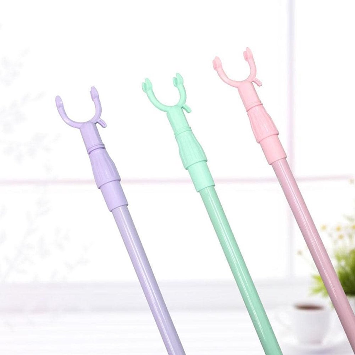 Dailygoods- Kledingvork Telescopisch - Ruimtebesparend - Lichtgewicht - Stevige Kledingsteun - U-vormige Kop - Plastic Materiaal - Kledinghanger