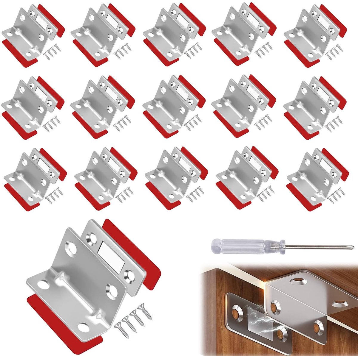 Dailygoods - 15 Stuks Magneetsnappers - Zelfklevende Deurmagneet voor Kastdeuren