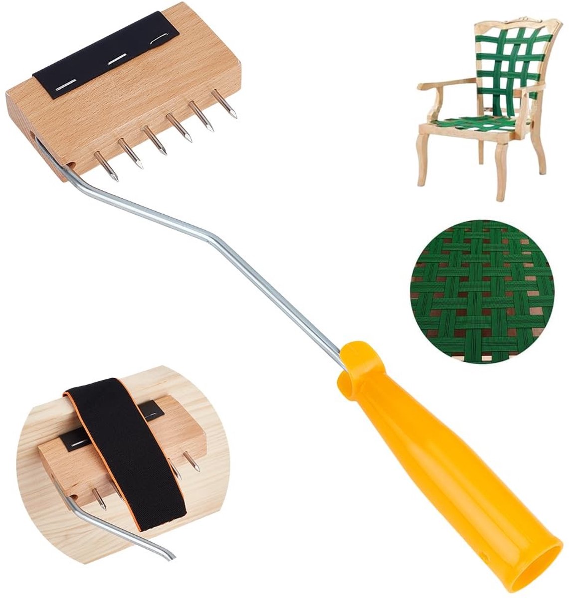 Dailygoods- Webbing Stretcher Met Hendel Design - Bekleding Reparatie Tool - Meubilair Installatie Tool - Ergonomisch Ontwerp - 32,7 x 10,15 cm - Geschikt Voor Links- en Rechtshandigen - Bekledingsgereedschap