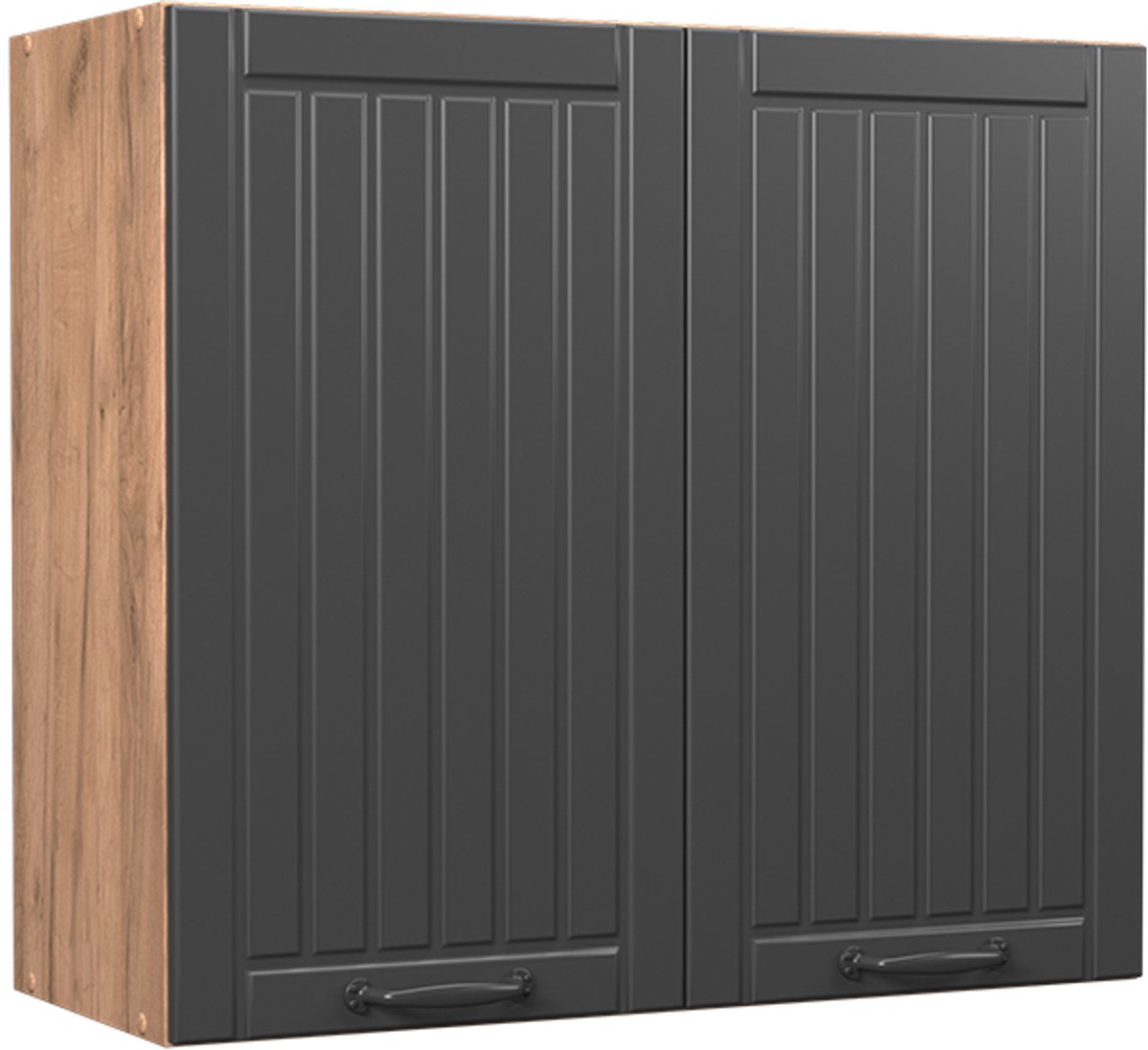 Vicco Hangkast Fame-Line, Donkergrijs/Goudkleurig Eiken, 80 cm