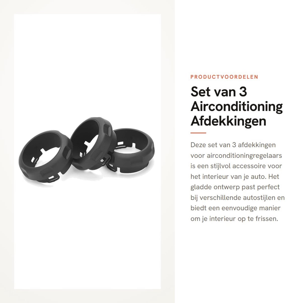 Dailygoods- Afdekkingen voor Airconditioning - 3 x Handgreepafdekkingen - Kunststof - Vervanging voor 4/Sport - Directe Installatie - Interieur Accessoire - Interieuraccessoires
