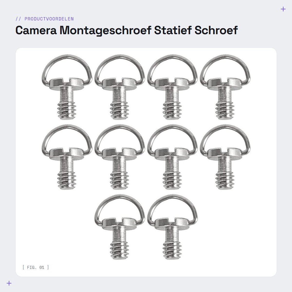 Solidchoice- Montageschroef 10 Stuks - Roestvrij Staal - Camera Bevestigingsschroef - Statief/Monopod - Duurzaam - Corrosiebestendig - Camera Schroef