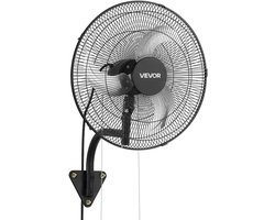 VEVOR 59W Industriële Wandventilator 51 cm, 6,5 m/s Oscillerende Wandventilator met 3 Snelheden en Verstelbare Kantelhoek, Commerciële Industriële Ventilator voor Werkplaats, Garage, Magazijn, Sportschool, Zwart