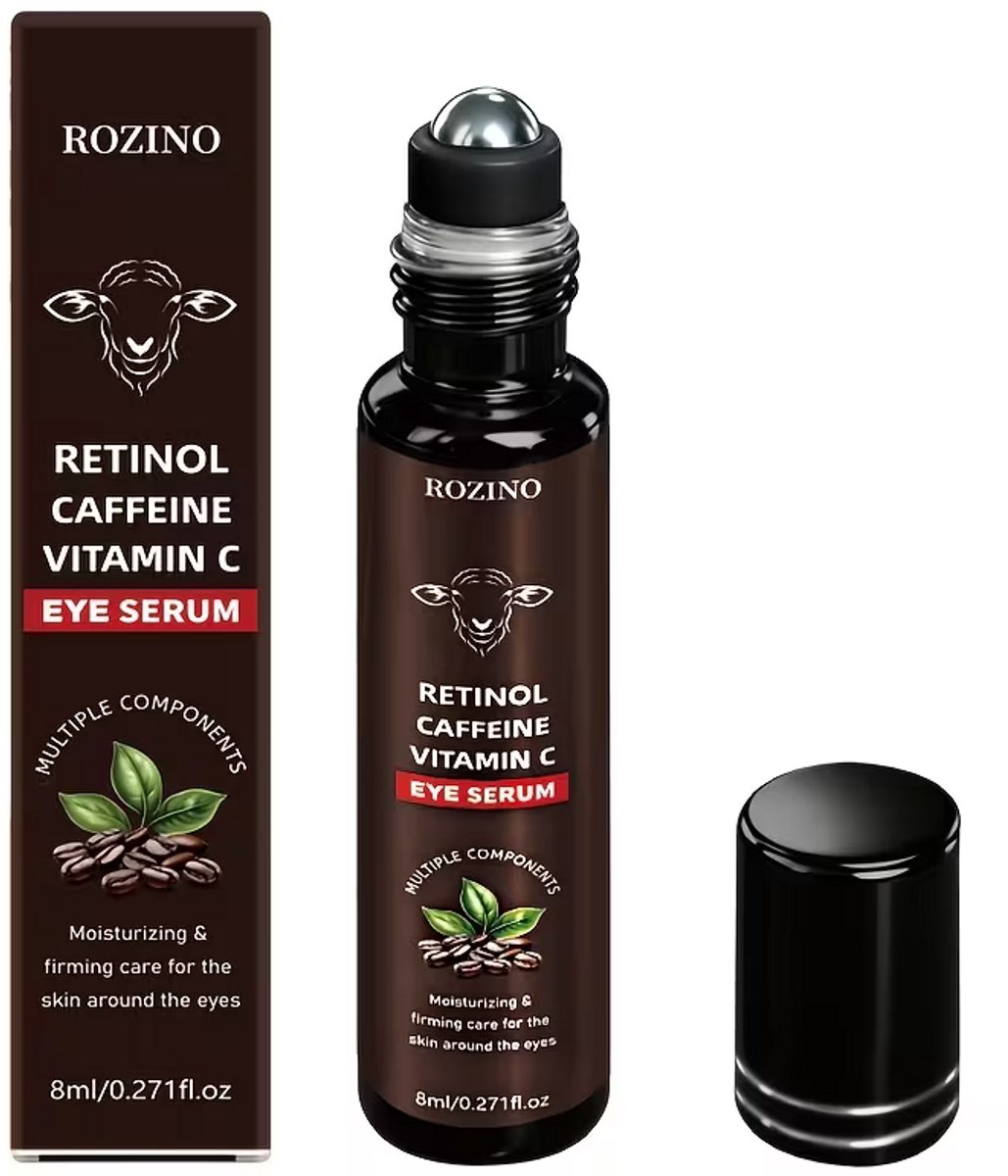 Cafeïne Oogcrème met Roll-On Applicator – Tegen Wallen, Donkere Kringen en Oogzakken – Verstevigende Oogverzorging