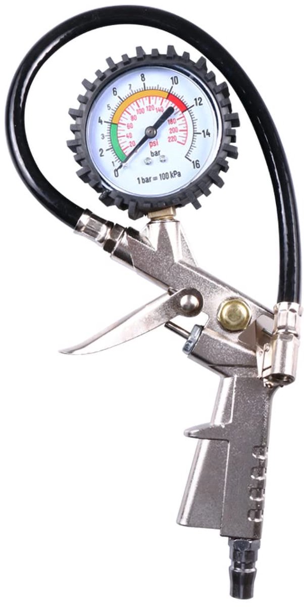 Banden Drukmeter - Wielmeter - Banden Controleren - Hoge Precisie Wijzerplaat - 55MM - Zwart