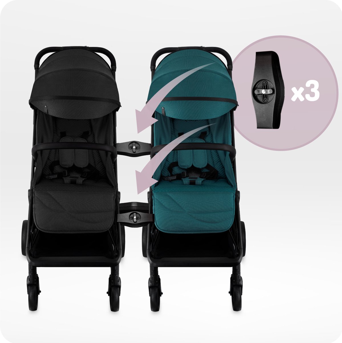 MoMi ANDREA Kinderwagen - Automatisch Inklapbaar - Zwart thumbnail 4