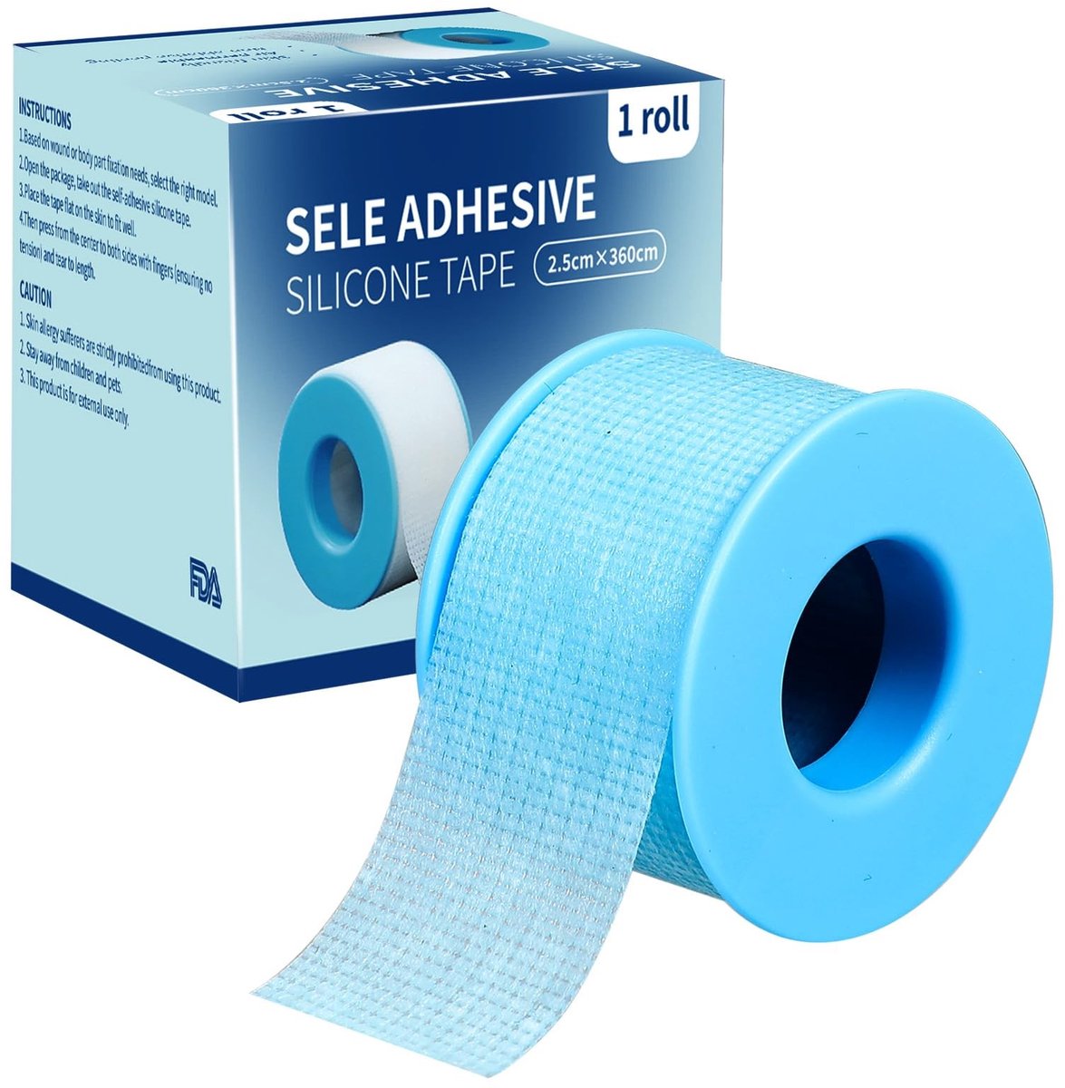Dailygoods- Medische Tape Waterdicht - Siliconen Tape - Herbruikbare Plakband - Voor Gevoelige Huid - 2,5 cm × 3,6 m - Scheurbaar - Chirurgische Tape