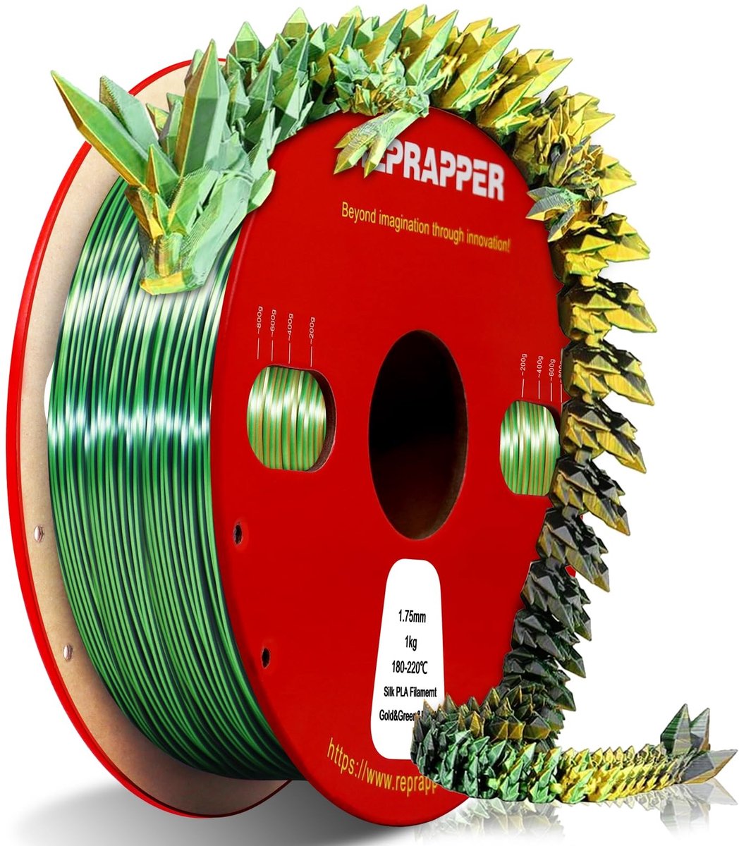 Dailygoods- PLA-Filament 1,75 mm 1 kg - Driekleurig Filament - Veelkleurig - Hoogglans - Betrouwbaar Afdrukken - Zijdeachtige Glans - 3D-printer Filament