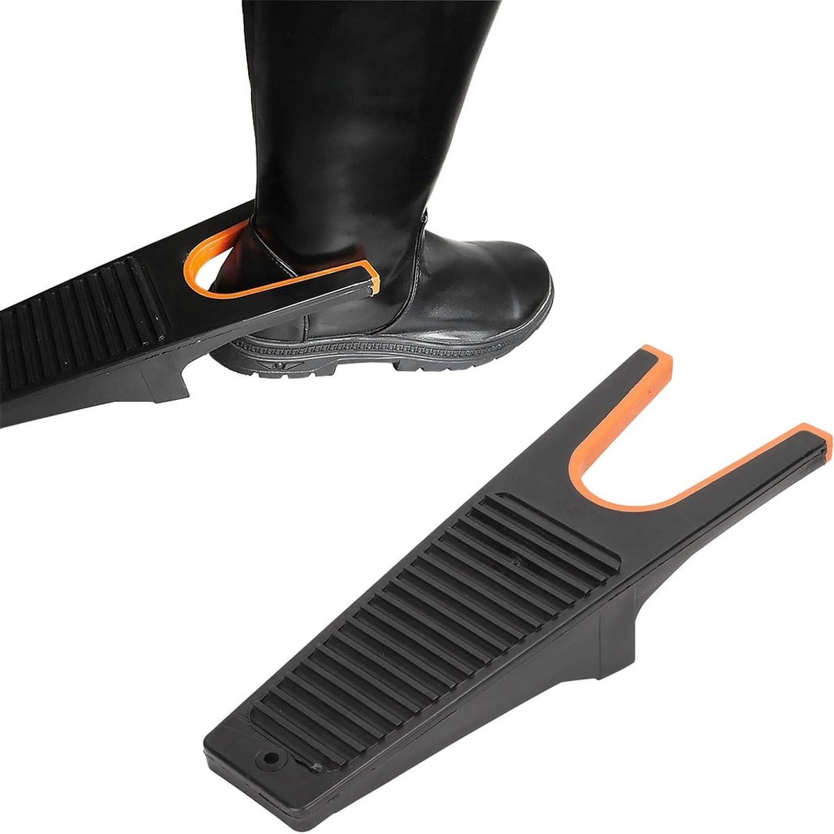 Laarzentrekker - Laarzenlifter Laarzenstamper - Laarzen Aantrekken - Rubberen Handgreep - 316 mm - Zwart