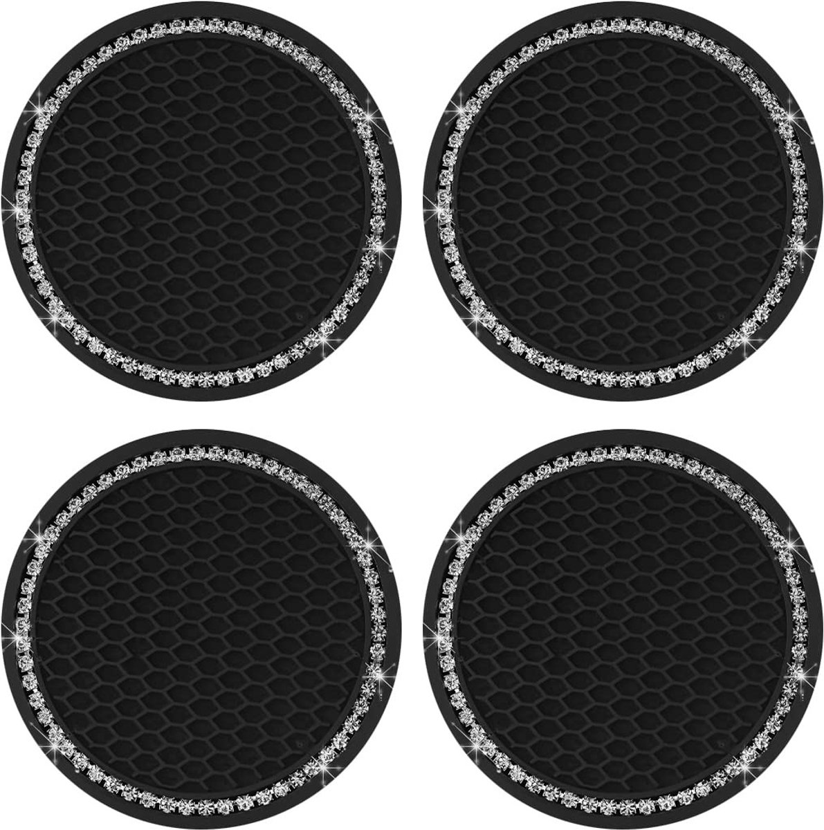 Dailygoods- Bekerhouder Antislip - Onderzetters voor Glazen - Siliconen - Schokbestendig - Herbruikbaar - 4 Stuks 2,75 Inch - Onderzetter