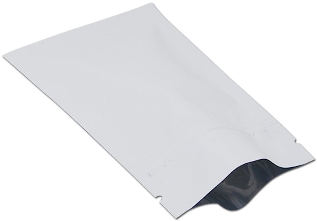 Dailygoods- Plastic Zakjes 100 Stuks - Aluminiumfolie - Gripzakjes - Geurdicht - Geschikt voor Levensmiddelen - Matzwart, Mat Wit, Mat Goud, Mat Groen, Mat Roze, Mat Blauw, Mat Oranje - 0,08 mm Dikte - Foliezakjes