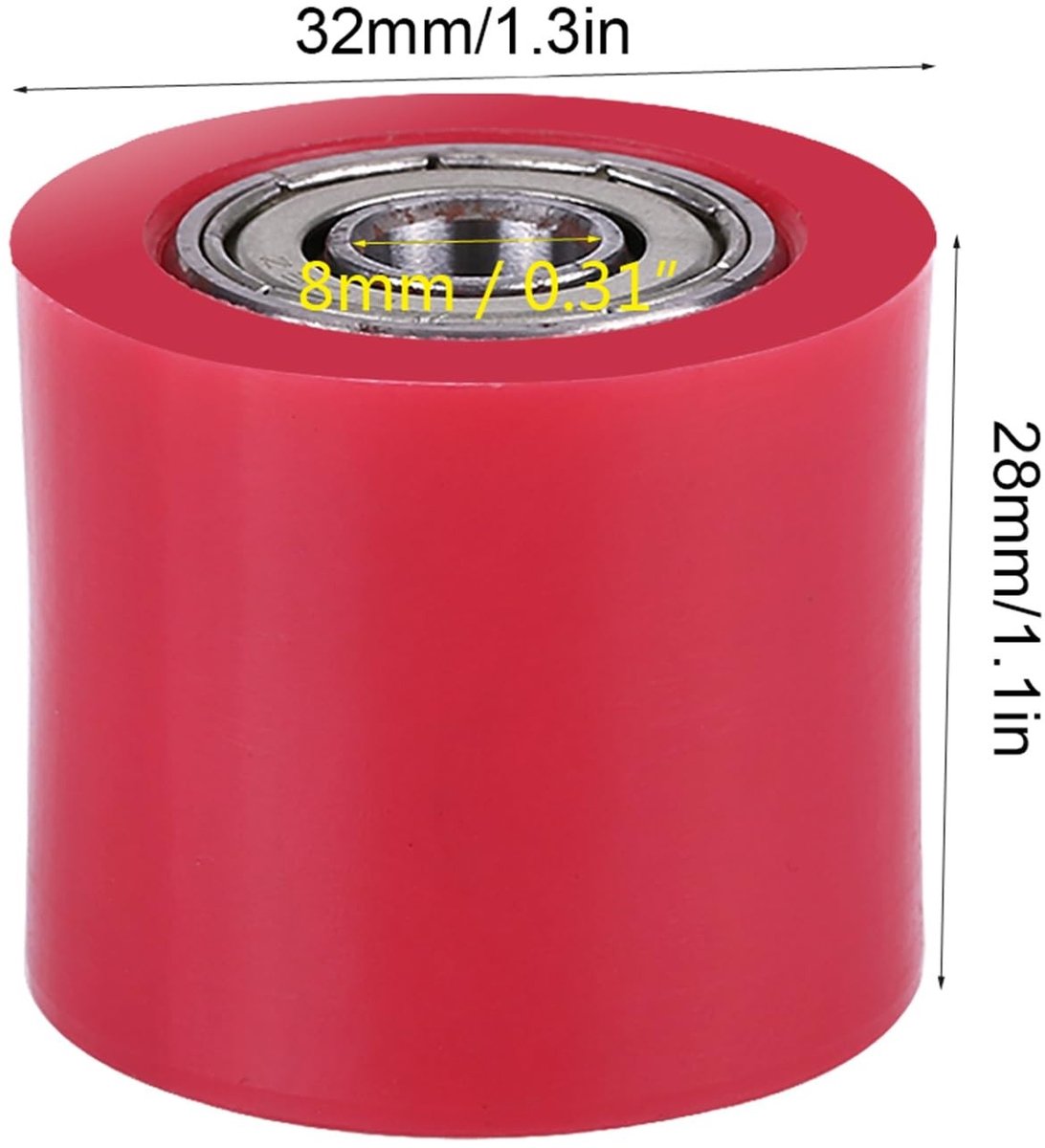 Dailygoods- Kettinggeleider Universele Kettingrolspanner - 8mm Katrolwiel - Rubberijzer Materiaal - Slijtvast/Waterdicht - Eenvoudige Installatie - Kettingrol