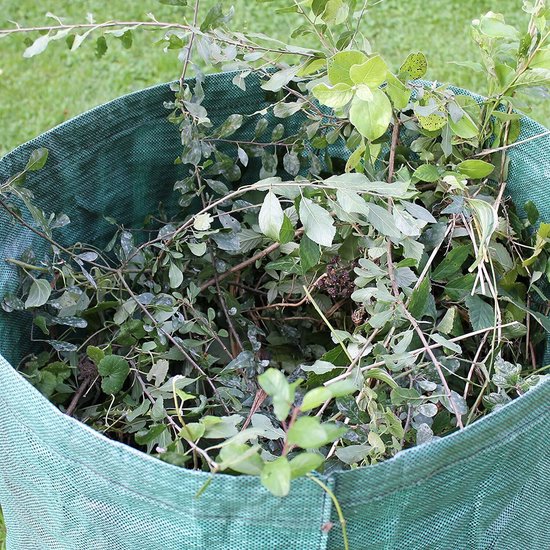 Tuinafvalzakken - Set van 4 - Inhoud 272 liter - Opvouwbare tuinafvalzakken - Duurzaam - Water- en vochtbestendig - Bladerzakken - Geschikt voor tuinafval en het opruimen van bladeren - Groen — afbeelding 4