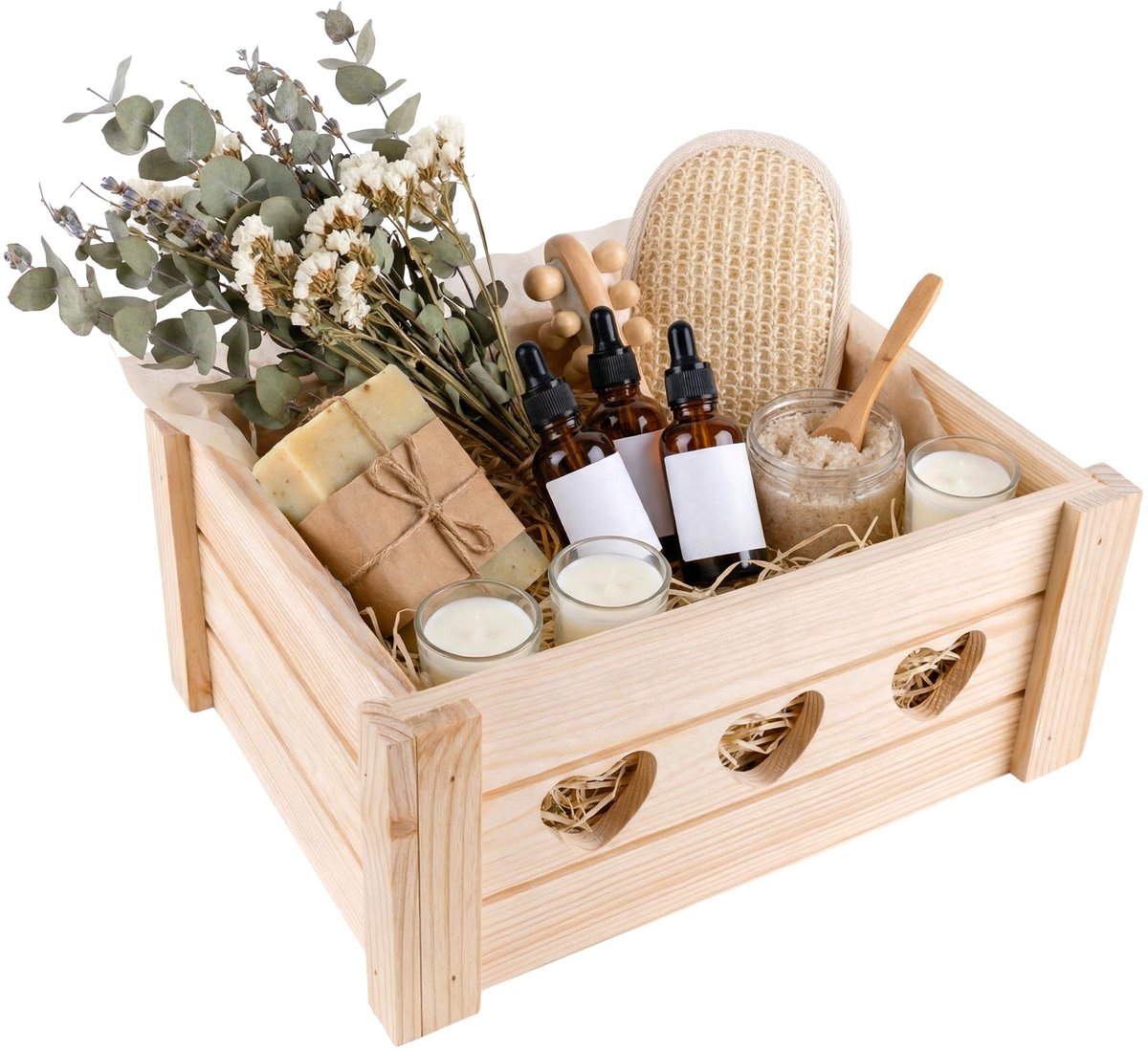 Dailygoods- Houten Kist - Decoratieve Opbergkist - 32 x 20 x 13 cm - Lichtgewicht Europees Grenenhout - Voor Documenten en Waardevolle Spullen - Hoge Kwaliteit - Opbergdoos