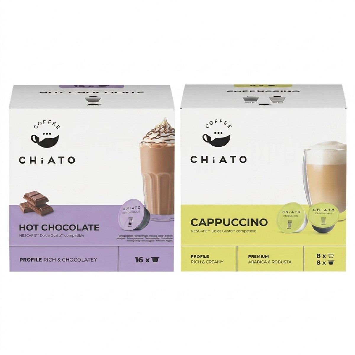 Cacaocapsules compatibel met NESCAFÉ® Dolce Gusto® CHiATO Hot Chocolate, 16 st.