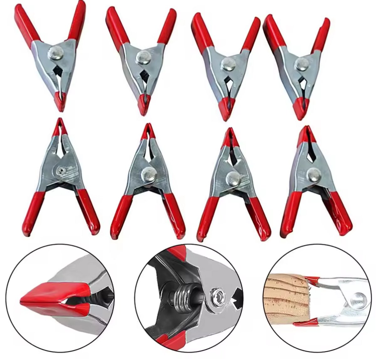 New Age Devi - Mini zeilklem/zeilclip - 8x - 5 cm - kunststof/staal - Perfect voor dekzeilen, camping en outdoor activiteiten - Onmisbaar bij al jouw klussen!
