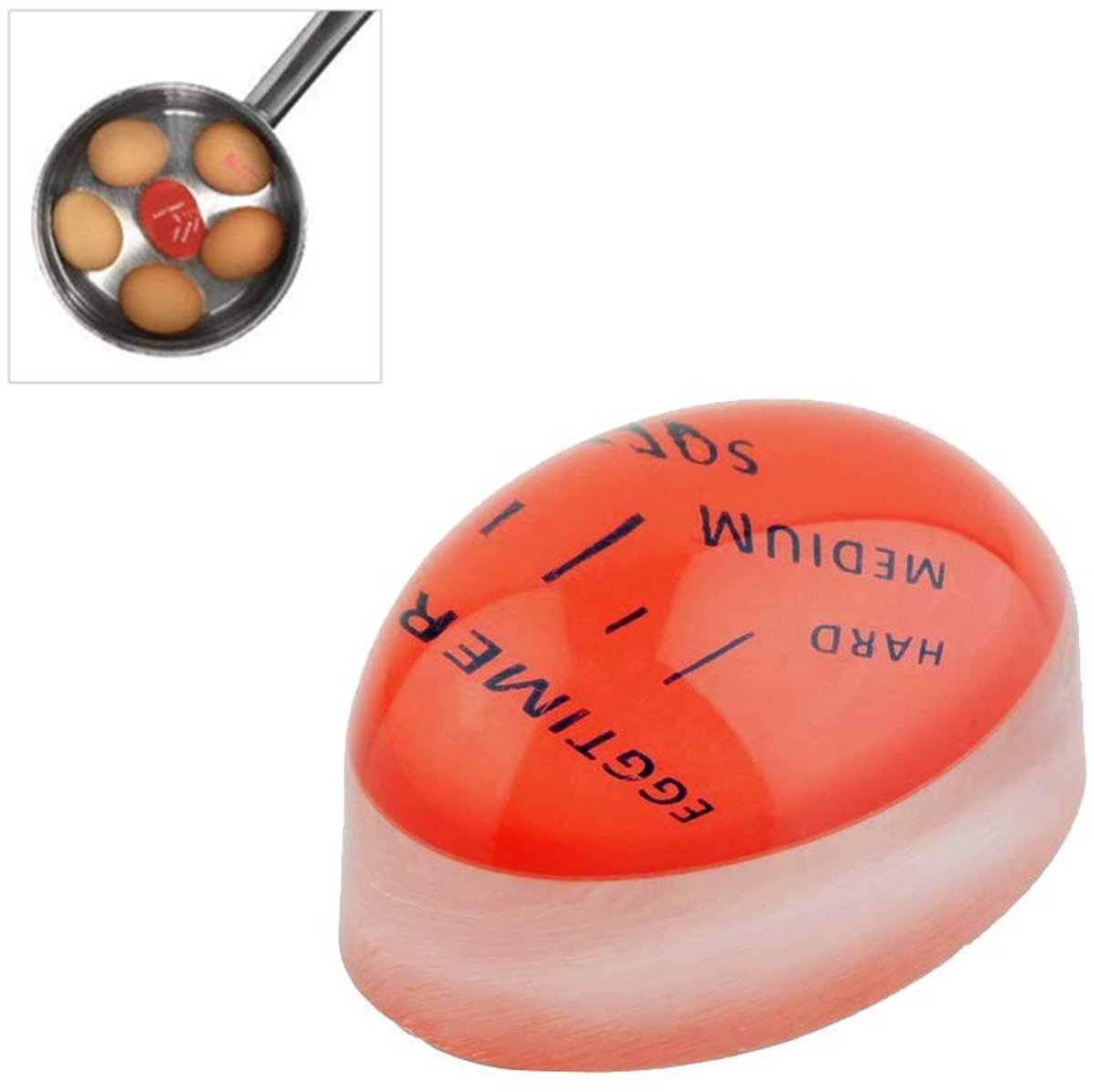 Dailygoods- Eierwekker Harswarmte-indicator - Keuken Essentieel - Geschikt voor Thuis/Hotel - Veilig Harsmateriaal - 5,7 Cm - Niet Giftig - Eierkoker