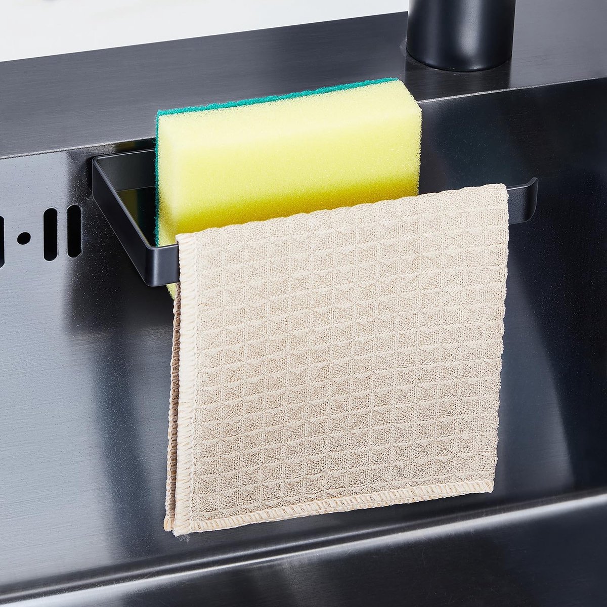 Dailygoods- Sponshouder Roestvrij Staal - Vaatdoekhouder - Gootsteen Caddy - Zelfklevend - Waterdicht - Compact Ontwerp - Gootsteencaddy