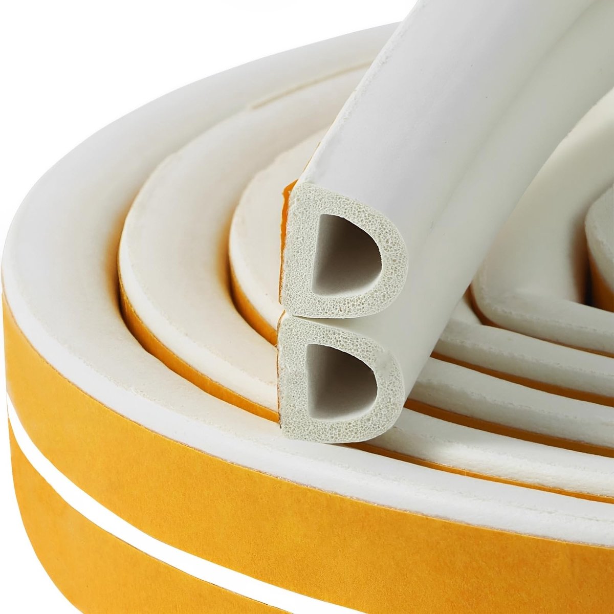 Dailygoods- Tochtstrip zelfklevend - Isolatiestrook 9 mm x 6 mm - 5 meter - 2 Afdichtingen - Totale lengte 10 meter - Wit - Isolatietape