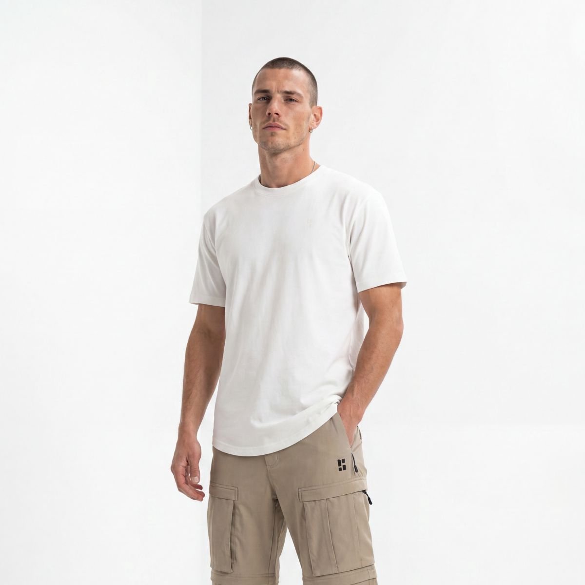 Poederbaas Outdoor T-shirt Merinowol Heren - SOLX - Merino Shirt voor wandelen & outdoor activiteiten - Off White - Maat M