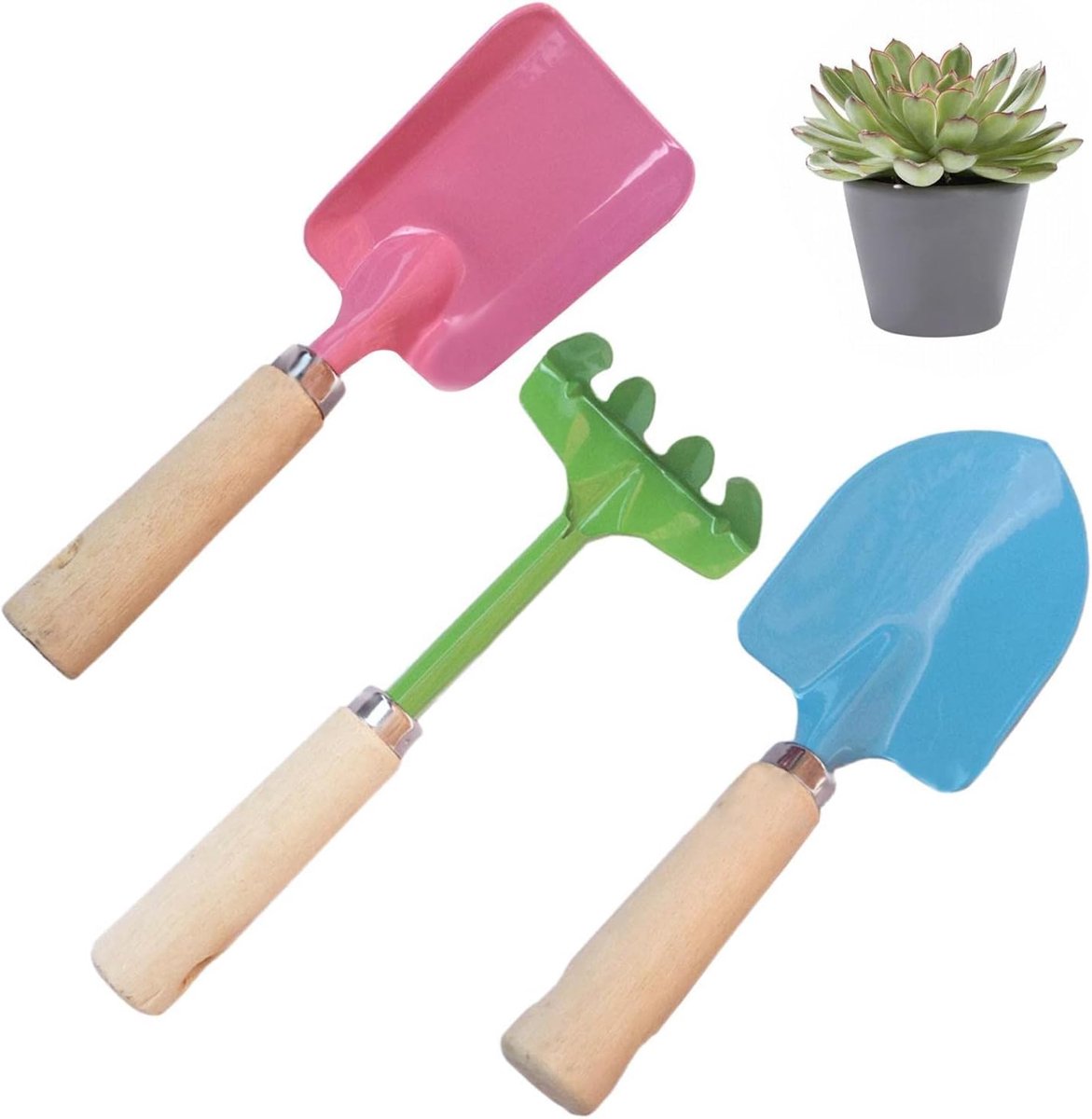 Tuingereedschapset - Handgereedschap - Planten en Onderhouden - Roestvrij Metaal - 3 Delig - Multicolor