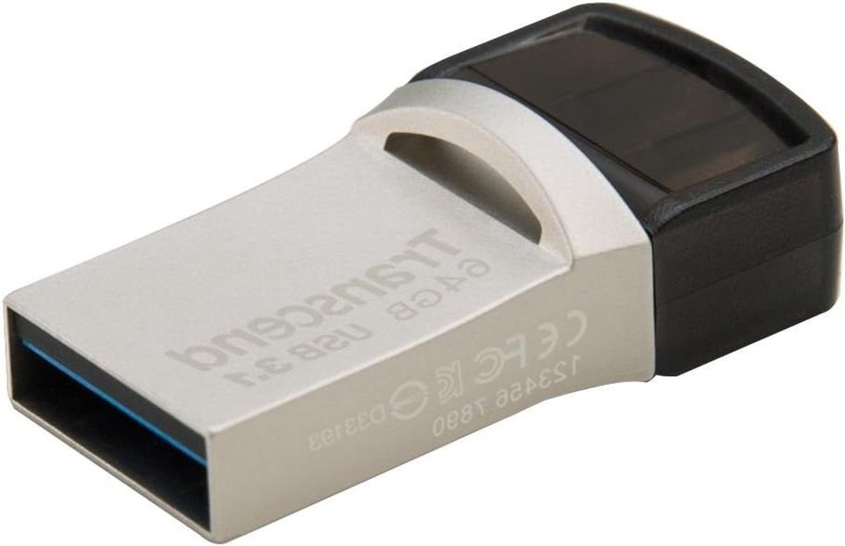 USB Flash Drive - OTG Stick - Bestanden Overzetten - Dubbele Connector - 64GB - Grijs