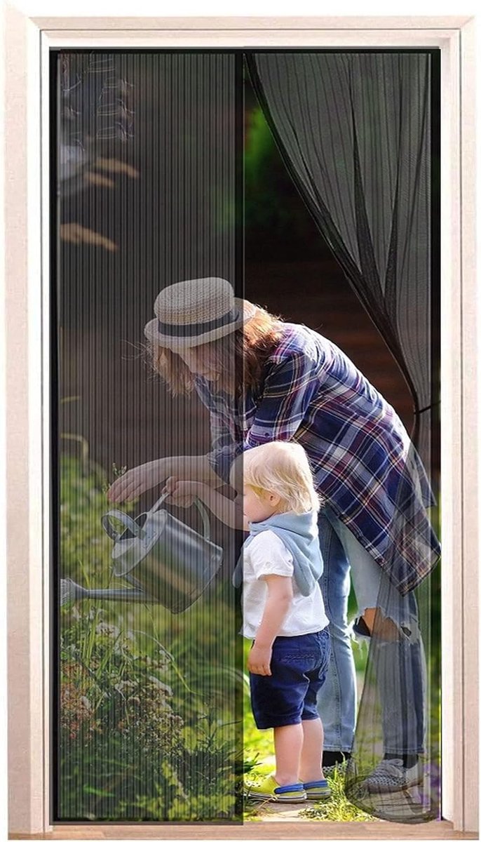 Magnetisch Hor - Vliegendeur - Buitendeur - Zonder boren - 160 x 240 cm - Zwart