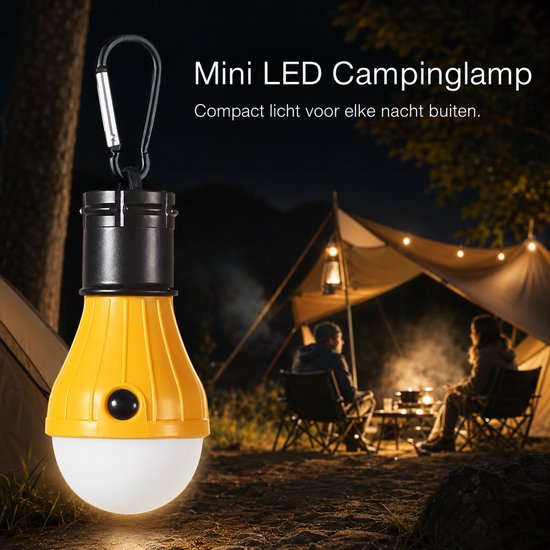BOTC LED Campinglamp Set 4 Stuks - Kampeerlamp op Batterijen - Waterbestendige Campinglantaarn - Dimbaar - Tentlamp - Noodverlichting voor Camping & Stroomuitval - Zwart — afbeelding 2