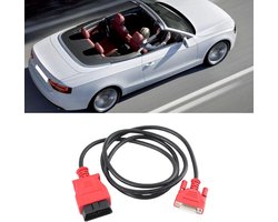 OBD2 Testkabel - Diagnosekabel Autoscanner - Auto Uitlezen - 26-Pin Interface - 20.5 x 15.5 x 3.1 cm - Zwart