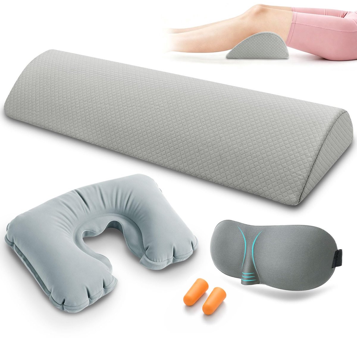 Kniekussen voor zijslapers, traagschuimkussen tegen rugligging, ergonomische slaapondersteuning