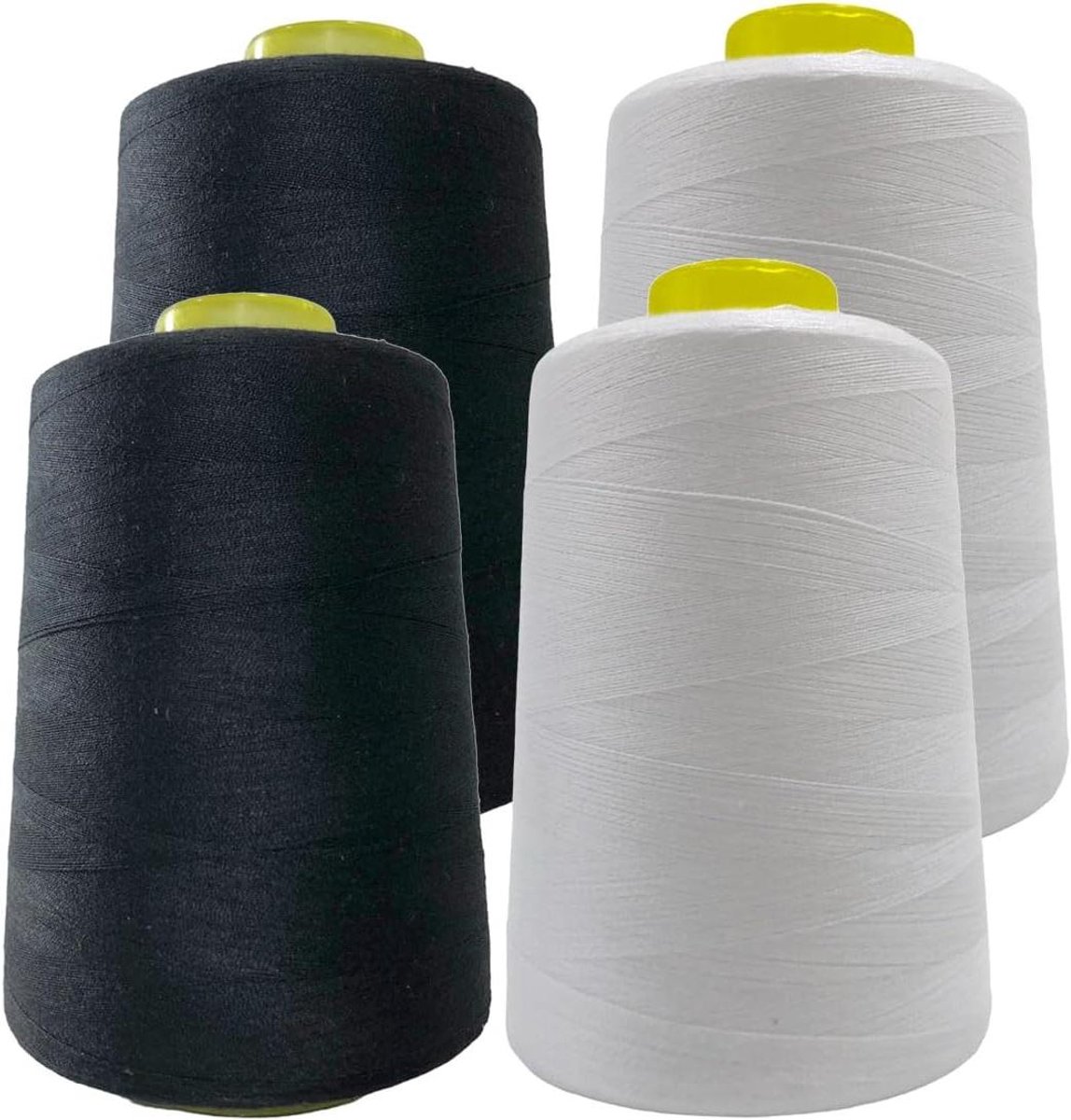 Naaigaren Rol - Polyester Garen - Kleding Repareren - Hoge Weerstand - 4500 meter - Wit Zwart