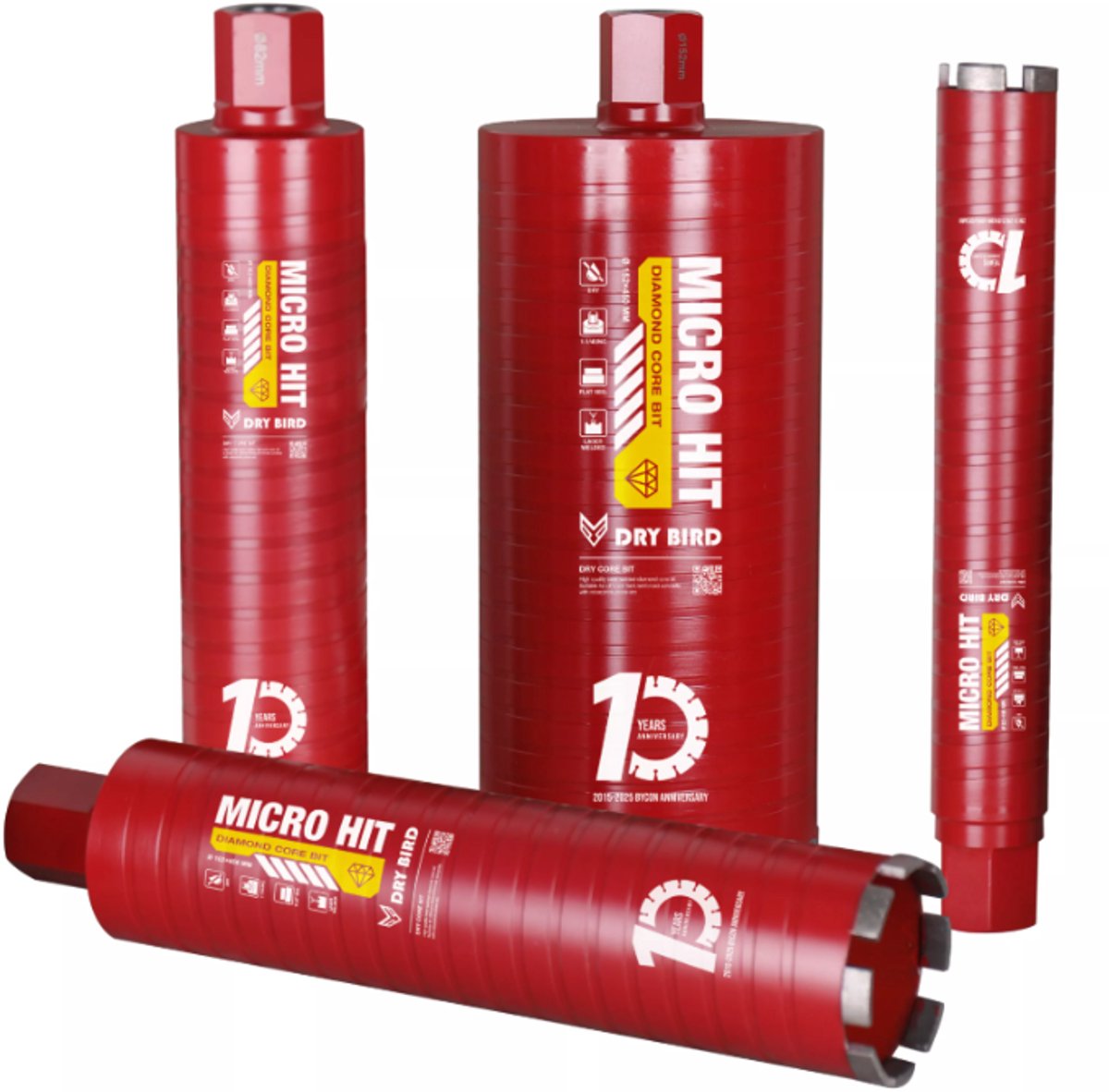 BYCON Dry Bird Diamantboor droog - 1 1/4 UNC x 300 mm - Micro-percussie - Ø32-202 mm
