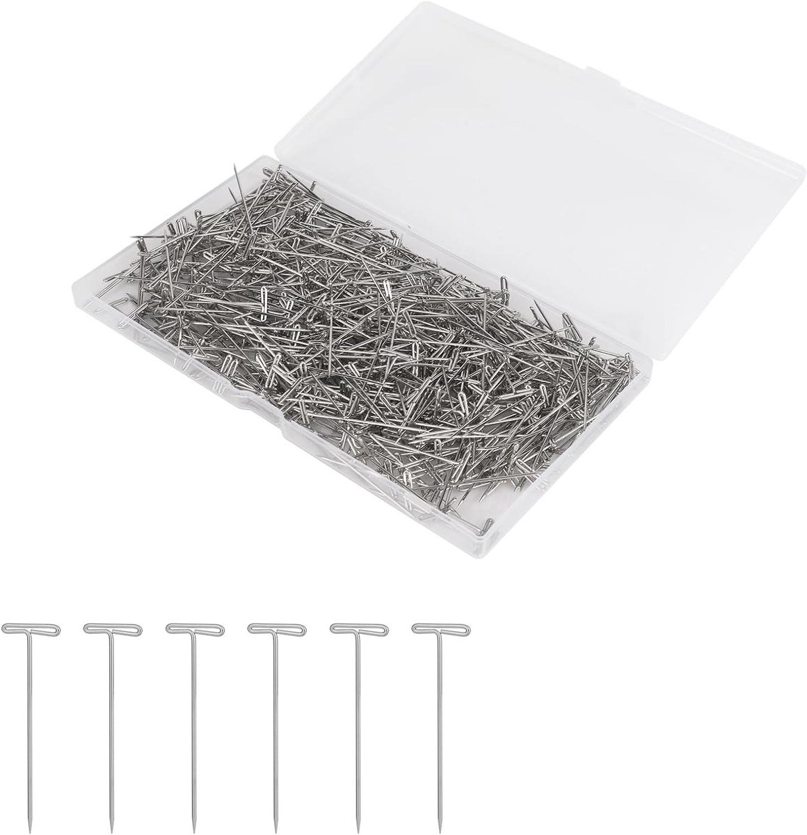 T-Spelden - Pruikspelden Naainaalden - Knutselprojecten - Duurzaam Staaldraad - 45 mm - Zilver