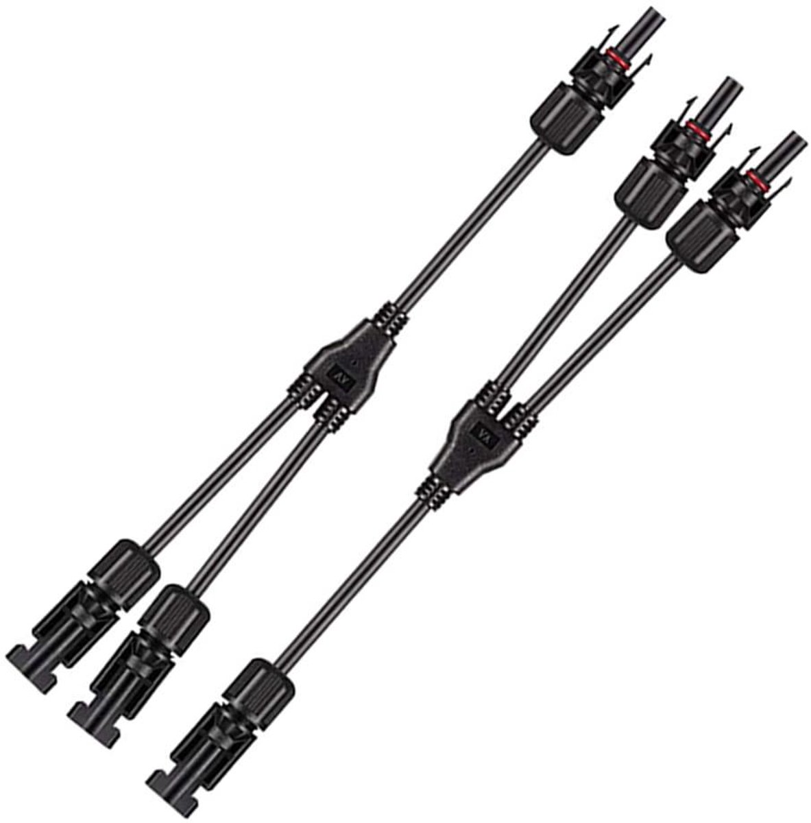 Zonnepaneel Kabel Connector - MC4 Connector Y Adapter - Zonne-energie Installatie - IP67 Waterdicht Ontwerp - 30A Nominale Stroom - Zwart