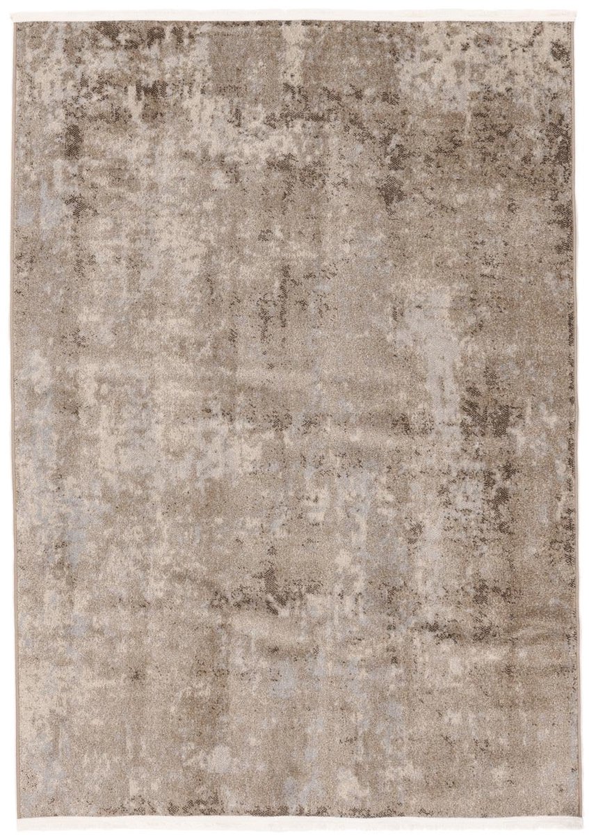 Vloerkleed, Vintage, 160 x 230 cm, Rechthoekig, Laagpolig, Woonkamer, Eetkamer, Slaapkamer, Machinewas, Beige/Grijs