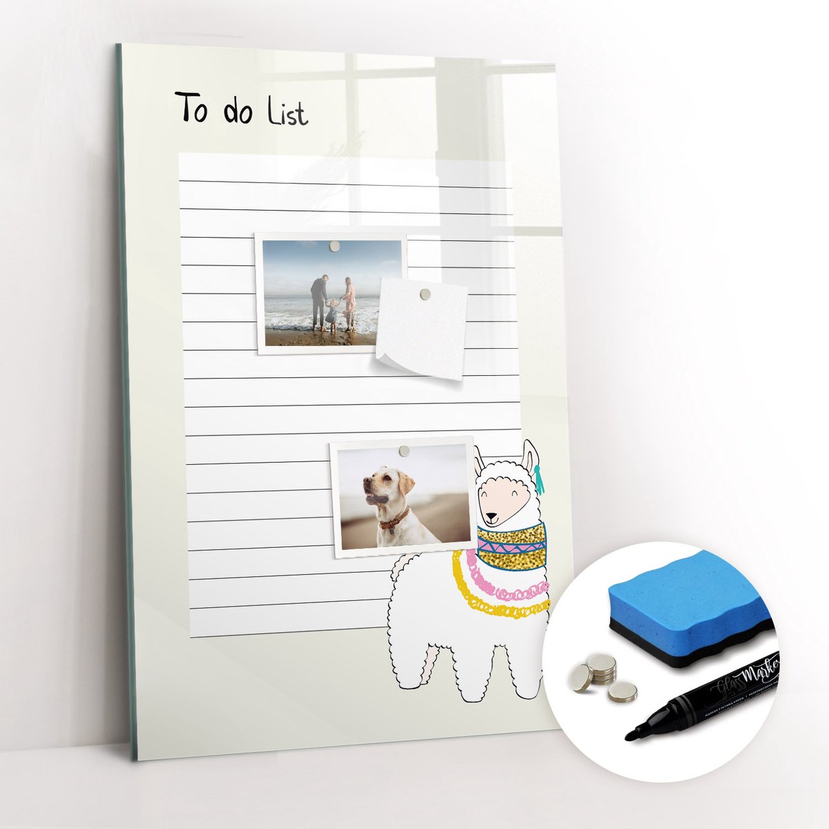 Tulup Whitebord - Wensenlijst - 40 x 60 cm - Grijs Magnetisch Wandbord - Gratis 5 Sterke Magneten + Whiteboard Marker & Wisser - Moderne Wanddecoratie - Magnet Board - Notitiebord Werkplek