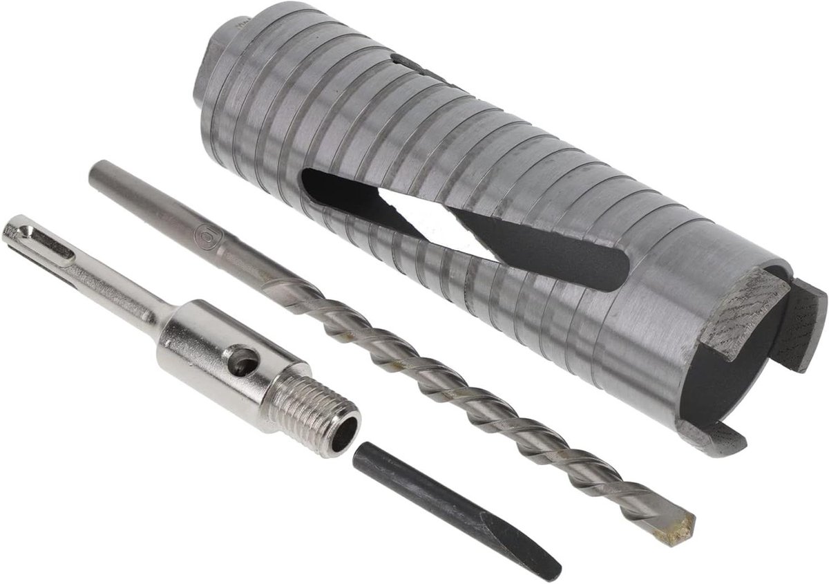 Diamantboor Beton - Kernboor SDS - Muren Doorbreken - 3 Lasergelaste Segmenten - ø 52mm - Grijs