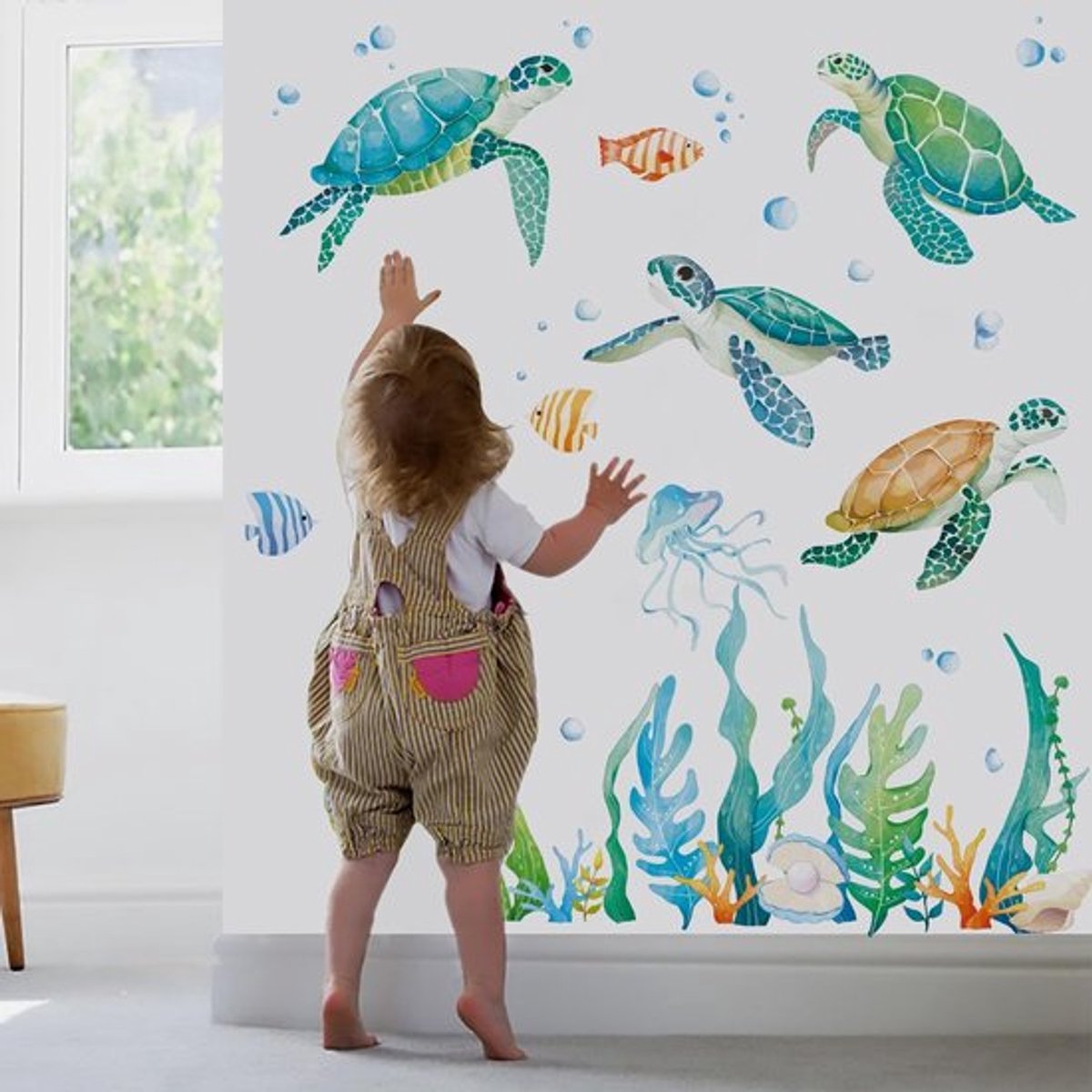 Zeeschildpad muursticker oceaanthema creatief-interieur