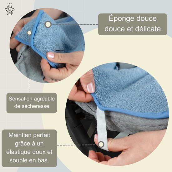 Babysanity Universele Kinderwagenhoes - Voetenzak Pramen - Comfort Baby - Dubbel Terry Katoen - Standaard Maat - Wit — afbeelding 5