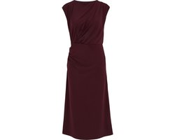 WE Fashion Dames midi jersey mouwloze jurk met plooidetail