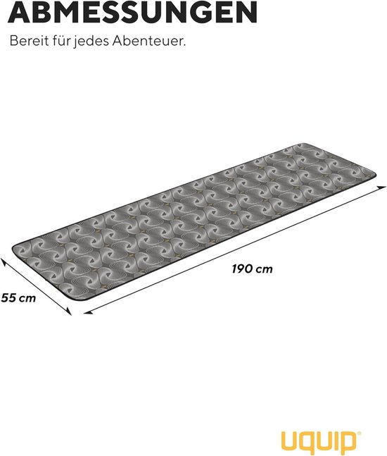 Isolatiemat - Campingmat Vochtwerend - Outdoor Kamperen - Aluminium Gecoate Onderkant - 190 x 55 cm - Grijs — afbeelding 3