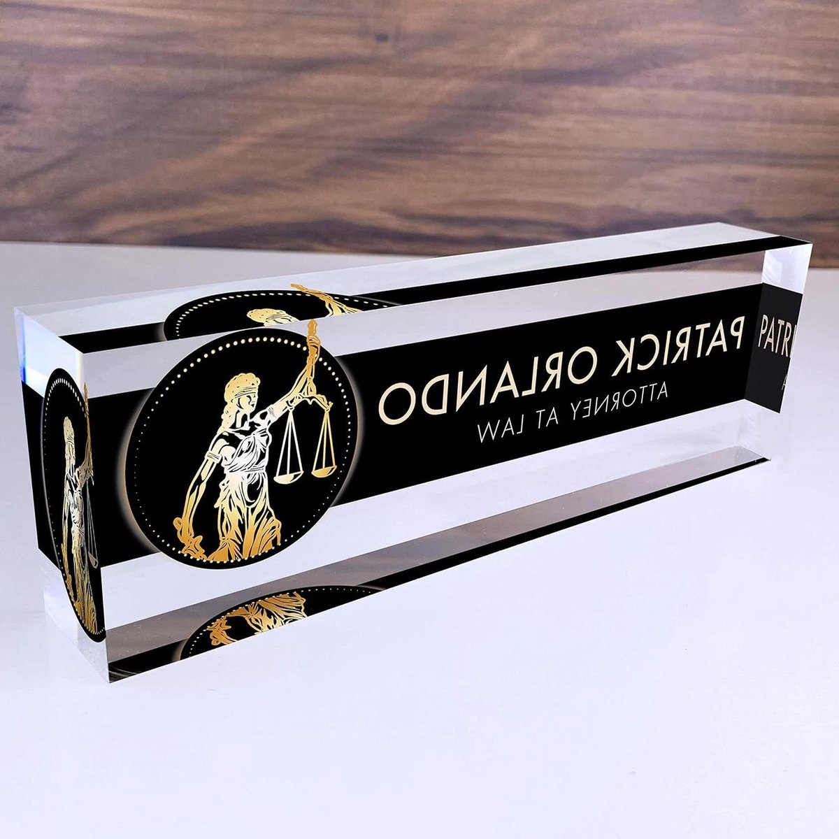 Bureau Naambord - Naamplaat Kantoor - Werkplek Personaliseren - Gepersonaliseerd Ontwerp - 20 x 6 cm - Helder Acryl