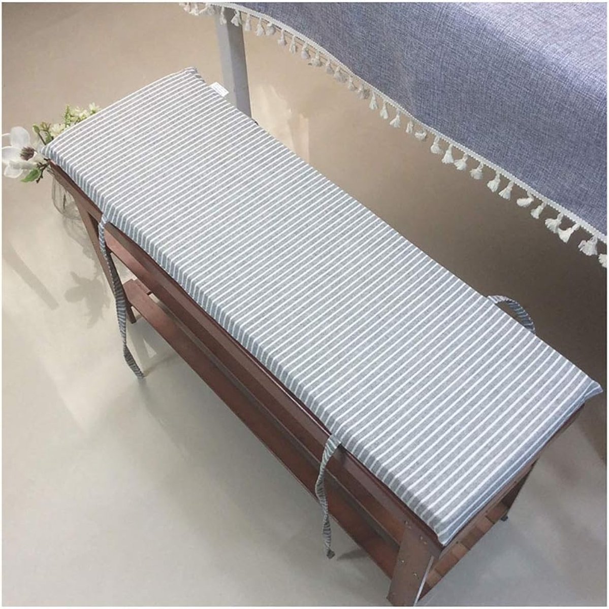 Tuin Bank Kussen Outdoor Bank Kussen Tuin Schommelingen Antislip Stoel Kussen voor Patio Tuin Bank Tuin Patio Bench Pad Wasbaar 4cm Thick-Stripe D 150×40×2cm (59×15×0.8")