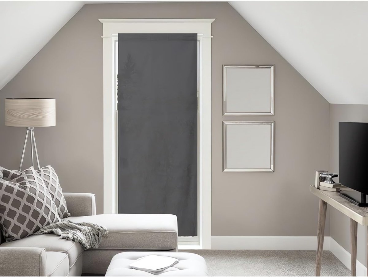 d'Ocre Zeil voor Poort fenother in Katoen 70x200 cm Panama Antraciet, Grijs, 200x70 cm