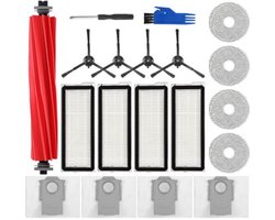 PolkaHome® Accessoires Vervangende geschikt voor Roborock Q Revo S, Qrevo Pro, Qrevo Plus Robotstofzuiger. 1 Hoofdborstel, 4 zijborstels, 4 HEPA-Filters, 4 Reinigingsdoeken, 4 Stofzakken