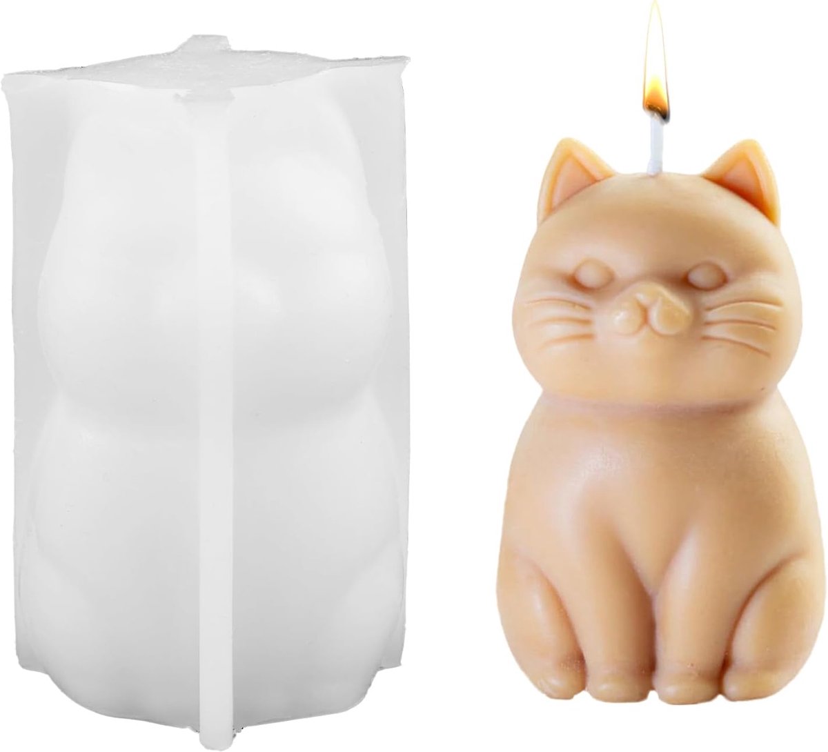 vorm kat kaarsgietvorm 3D siliconen vorm kaarshouder schattige kat gips kaarsgietvormen voor beton dieren kandelaar decoratie kaarsvormen voor knutselen doe-het-zelf tafeldecoratie