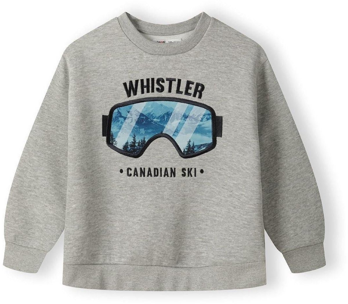 Minoti sweater jongens met skibrillprint - katoen - grijs
