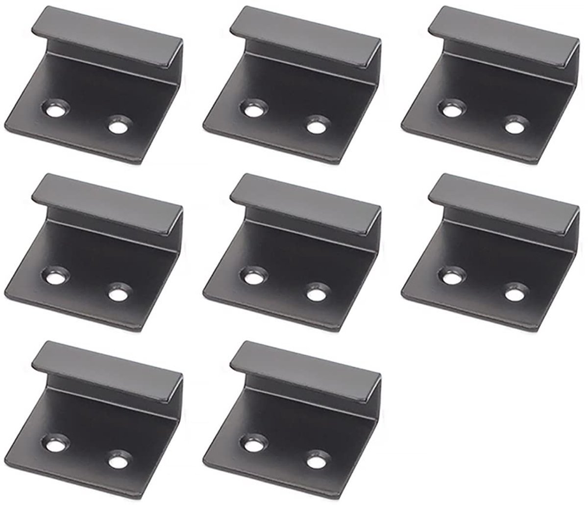 8 stuks 20 mm roestvrijstalen keramische tegeldisplaybeugel, wandhangerbevestigingsbeugel, wandhaak, schilderijhaken (zwart)